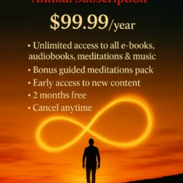 infinite-flow-annual-subscription-wisdom-rain.webp Infinite Flow annual subscription poster by Wisdom Rain – cinematic digital artwork symbolizing infinite calm, creativity, and full-year access to books, meditations, and royalty-free music.